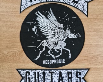 Mule Resophonnic Guitars Saginaw Mi Embroidery Patches set Iron On
