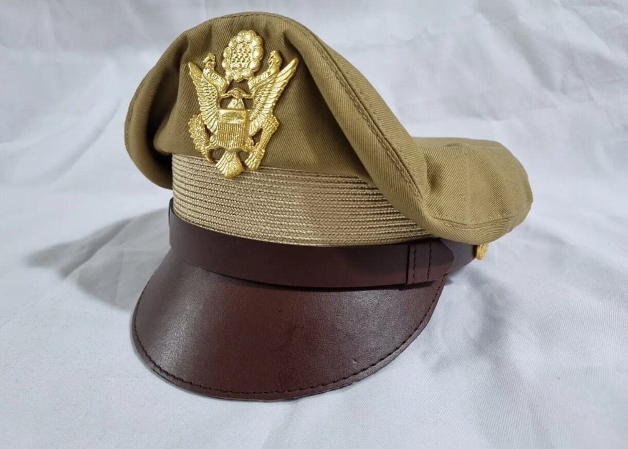 WW2 将校用クラッシャーバイザーキャップ US ARMY/米軍 WWII 将校 WW2 将校用クラッシャーバイザーキャップ US ARMY/米軍 WWII 将校