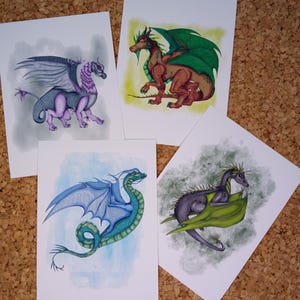 Dragon World Postcard Set, Postcard, Dragons, Greeting card, Gift card, Dragon art