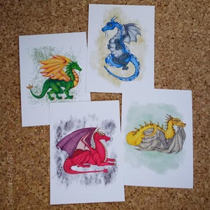 Ensemble de cartes postales « Le Monde des Dragons », carte postale, dragons, carte de vœux, carte cadeau, art du dragon