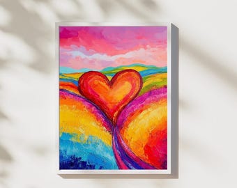 Heart Landscape Art Print: SDG 15, Nature Protection (Digital Download)