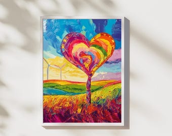 Rainbow Heart Renewable Energy Art Print (Digital Download)
