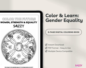 Gender Equality Coloring Book PDF – Printable Empowerment Art – Feminist iPad Coloring Pages Digital Download