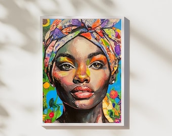 Afro Woman Portrait: Zero Hunger UN SDG Art (Digital Download)