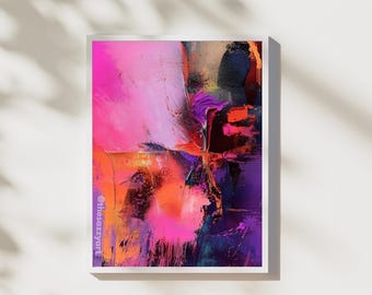 Pink Abstract Art Print: Modern Feminine Wall Decor (Digital Download)