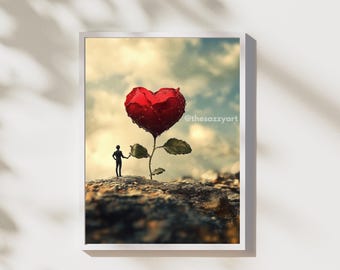 Love Builds | Quality Education Digital Art | SDG 4 Printable Poster | AI Classroom Wall Decor