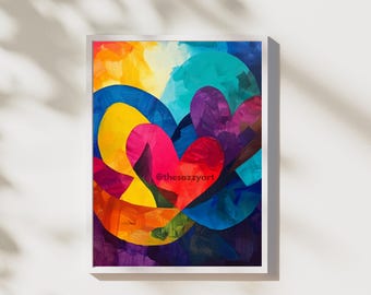 United In Love Digital Art | SDG 17 Partnerships | Printable Wall Art for Change