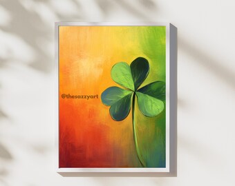 Sustainable Clover Art Print: Eco-Friendly Wall Decor (Digital Download)