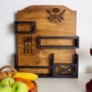Holz Gewürzregal, Gewürzbox, Gewürzhalter, Küchen Organizer, Hausorganisation, Küchen Aufbewahrung, Besteck Organizer