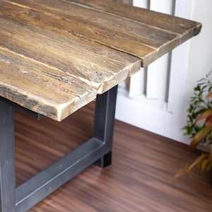 Reclaimed Beam Dining Tabletop, Rustic Dining Table, Large Modern Dining Table, Solid Wood Dining Table, Handmade Furniture