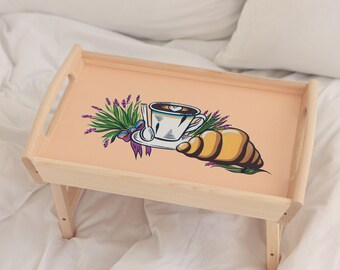 Wooden Breakfast Table for Bed, Coffee table tray, Bed tray with Handles, Serving tray, Snack tray, Housewarming handcrafted gifts