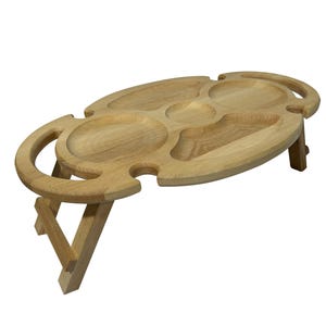 Wine Picnic Table, Wine Caddy, Wine Glass Holder, Gifts for Wine Lovers, Holiday Gifts, Outdoor Entertaining