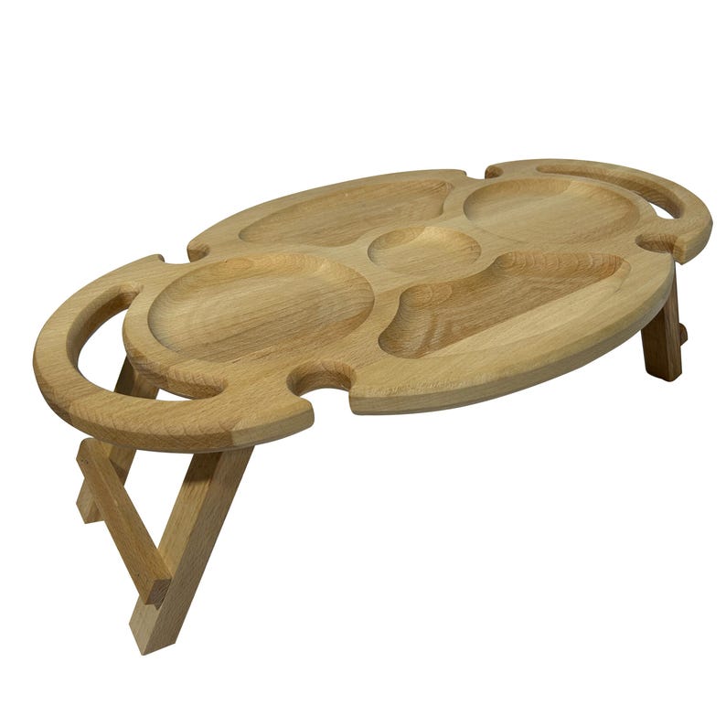 Wine Picnic Table, Wine Caddy, Wine Glass Holder, Gifts for Wine Lovers, Holiday Gifts, Outdoor Entertaining