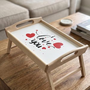 Frühstückstablett fürs Bett, Betttisch klappbar, Laptoptisch Sofa, Serviertablett Beinen, Picknicktisch, Muttertag Geschenk