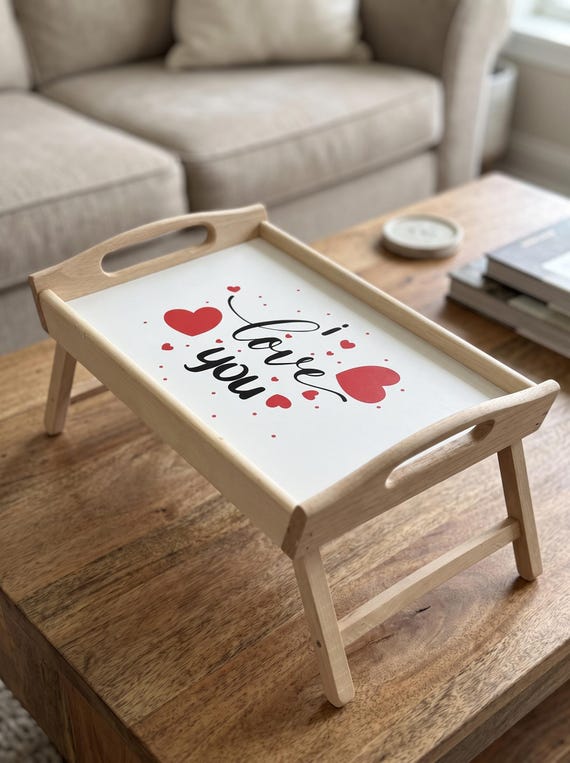 Frühstückstablett fürs Bett, Betttisch klappbar, Laptoptisch Sofa, Serviertablett Beinen, Picknicktisch, Muttertag Geschenk