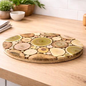 Topfuntersetzer aus Naturholz, Holzuntersetzer heiße Töpfe, Geschenk zum Einzug, Rustikale Küchendeko, Einweihungsgeschenk, Tischschutz 2er Set – Oval