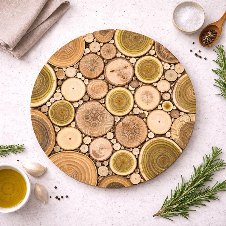 Topfuntersetzer aus Naturholz, Holzuntersetzer heiße Töpfe, Geschenk zum Einzug, Rustikale Küchendeko, Einweihungsgeschenk, Tischschutz image 7