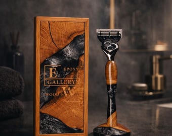 Epoxidharz Rasierer Gillette | Männer Geschenk handgemacht | Bräutigam Geschenk Trauzeuge | Herren Self Care Vatertag