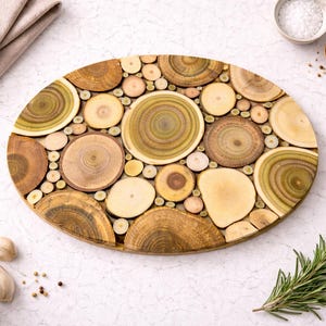 Topfuntersetzer aus Naturholz, Holzuntersetzer heiße Töpfe, Geschenk zum Einzug, Rustikale Küchendeko, Einweihungsgeschenk, Tischschutz image 8