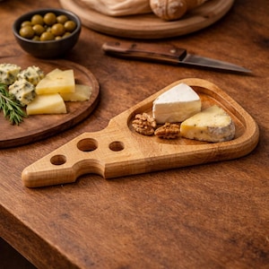Houten kaasplankje, serveerschaal verdeeld, snackschaal, houten dienblad, Muttertagsgeschenk, notenschaal, serveerschaal, housewarmingcadeau