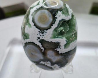 The Most Beautiful 8th Vein Ocean Jasper Palm Stone That I&#39;ve Ever Seen! 2-1/4 Inch