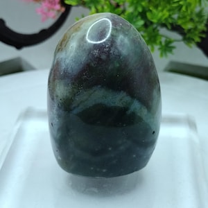 Beautiful Pink And Green Ocean Jasper Free Standing Freeform Display Specimen 3 Inch
