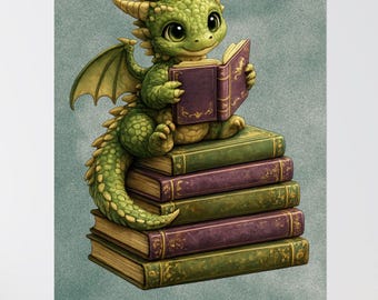 Dragon Hatchling Reading Poster | Growth Mindset Classroom Wall Art