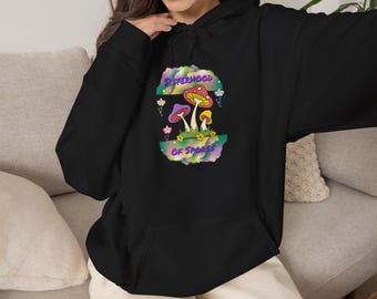 Psychedelic Mushroom Graphic Hoodie | Colorful Trippy Fungi Design