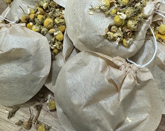 100% organic Chamomile loose leaf teabags.