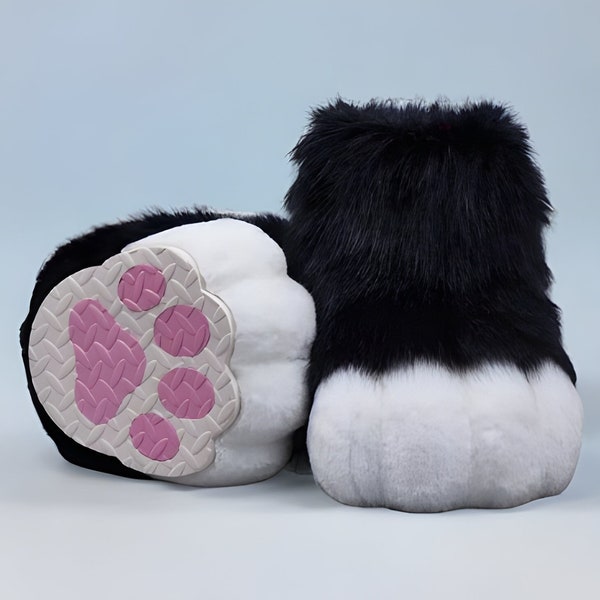 Black Cosplay Feet Paws, Grey Furry Suit Foot Paws, Cosplay Fluffy Paws, Cosplay Furry Outfit, Fursuit Feet Paws, Kemono Foot Paw