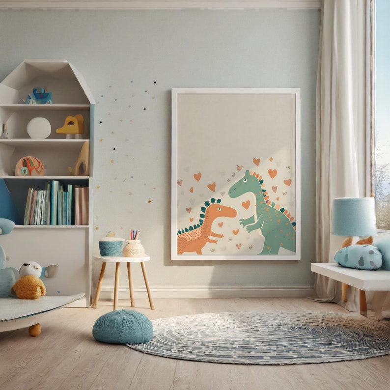 Dino-mite Delights: Funny Dinosaurs Wall Art for Nursery Decor, Instant ...