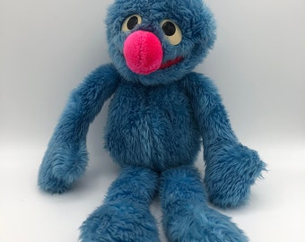 Vintage 1980er Sesamstraße Grover Puppe (Hasbro) - Seltenes Sammlerstück!