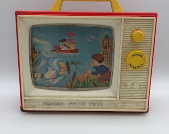 Vintage 1966 Fisher-Price Two Tune TV - Rare jouet fabriqué au Royaume-Uni