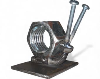 Escultura de caracol de acero soldado: Arte de acero americano