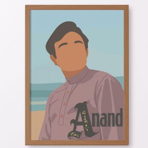 Anand movie poster sketch, Rajesh Khanna, Famous dialogues, Desi Wall art, Indian poster, famous quotes, Babumosai, Anand, Bollywood poster
