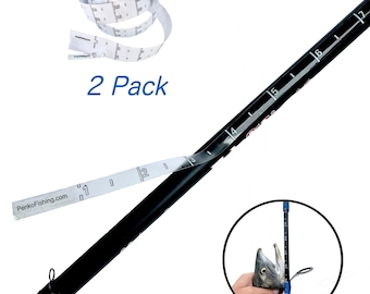 Penko Fishing Fish Ruler Fishing Rod Rulers Decals (2 Pack) Adhesive 38" Transparent Ruler