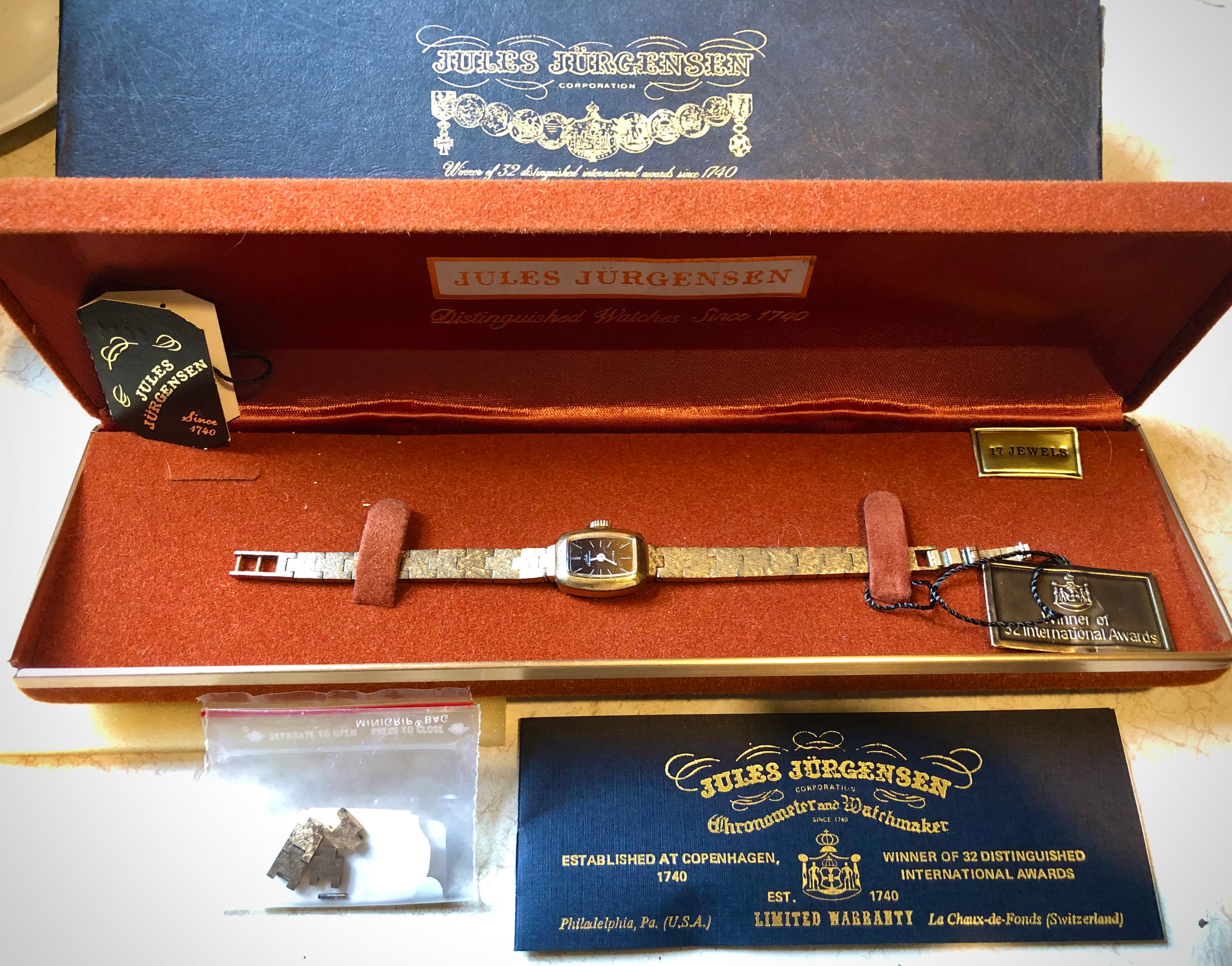 Watch Jules Jurgensen Vintage 1970s Rare Ladies 17 Jewels Watch Style 5614 With Original Boxes Tags Spare Parts Etsy