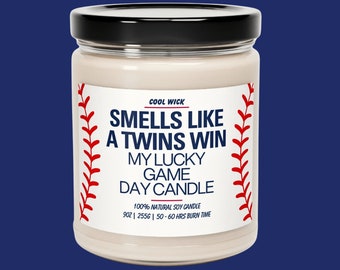 Smells Like A Win Candle, Minnesota Twins, Baseball Candle, MLB, Sport Themed Decor, Unique Gift Idea, Handpoured Candle, Sports Fan Gift