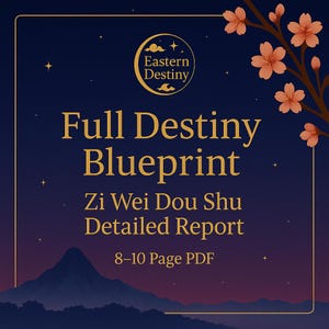 Full Destiny Blueprint Zi Wei Dou Shu Detailed Birth Chart PDF Chinese Astrology Report 紫微斗数命盘详批 8-10 Pages
