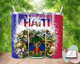 Haitian Culture Tumbler Design: Haiti Heart PNG (Digital Download)