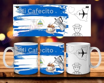 Nicaragua Flag 20oz Tumbler Wrap: T-Shirt Sublimation Design (Digital File)