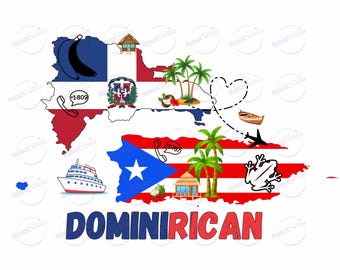 Dominican Puerto Rico Flag PNG: DominiRican Design (Digital Files)