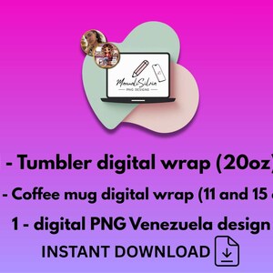 Venezuela Flag PNG: Mug & Tumbler Sublimation Design (Digital Download) image 12
