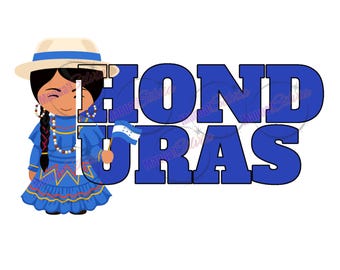 Honduras Flagge Sublimationsdesign: Catracha PNG (Digitale Datei)