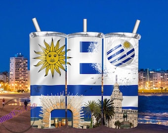 Bandiera dell'Uruguay PNG: disegni a sublimazione per bicchiere, tazza (file digitali)