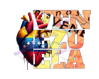 Venezuela Flag Heart Sublimation Design (Digital Download)