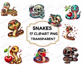 Snake Clipart Collection, Nursery Graphics (PNG, Instant Download)