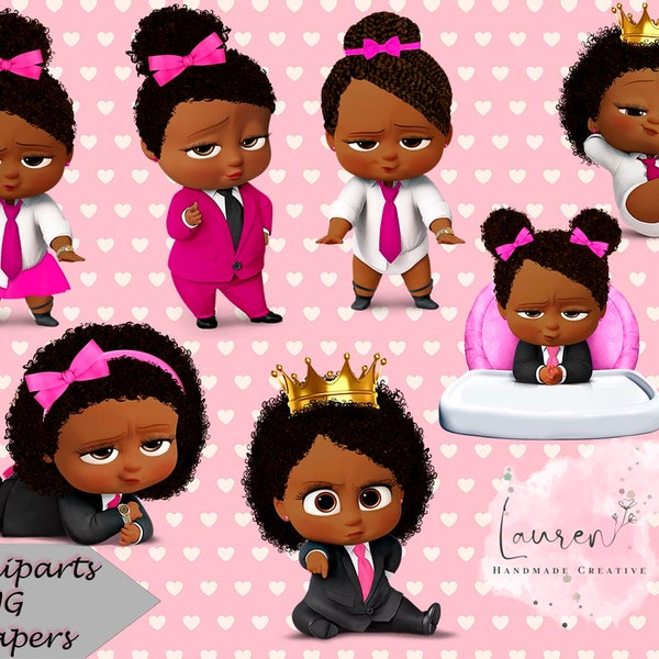 Boss Baby Girl Afro, Boss Baby Girl Afro Clipart, Boss Baby Girl Afro Birthday, Boss Baby Girl Afro Digital Paper, Boss Baby Girl Afro PNG