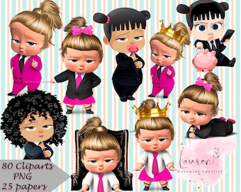 Boss Baby Girl Clipart, Boss Baby Girl Digtal Paper, Boss Baby Girl Birthday, Boss Baby Girl Scrapbook, Boss Baby Girl Design, Boss Baby PNG