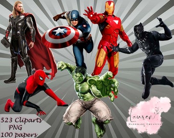Avengers Clipart, Super Heros Clipart, Avengers PNG, Avengers Birthday, Avengers Digtal Paper, Avengers Scrapbook, Avengers Design, Avengers